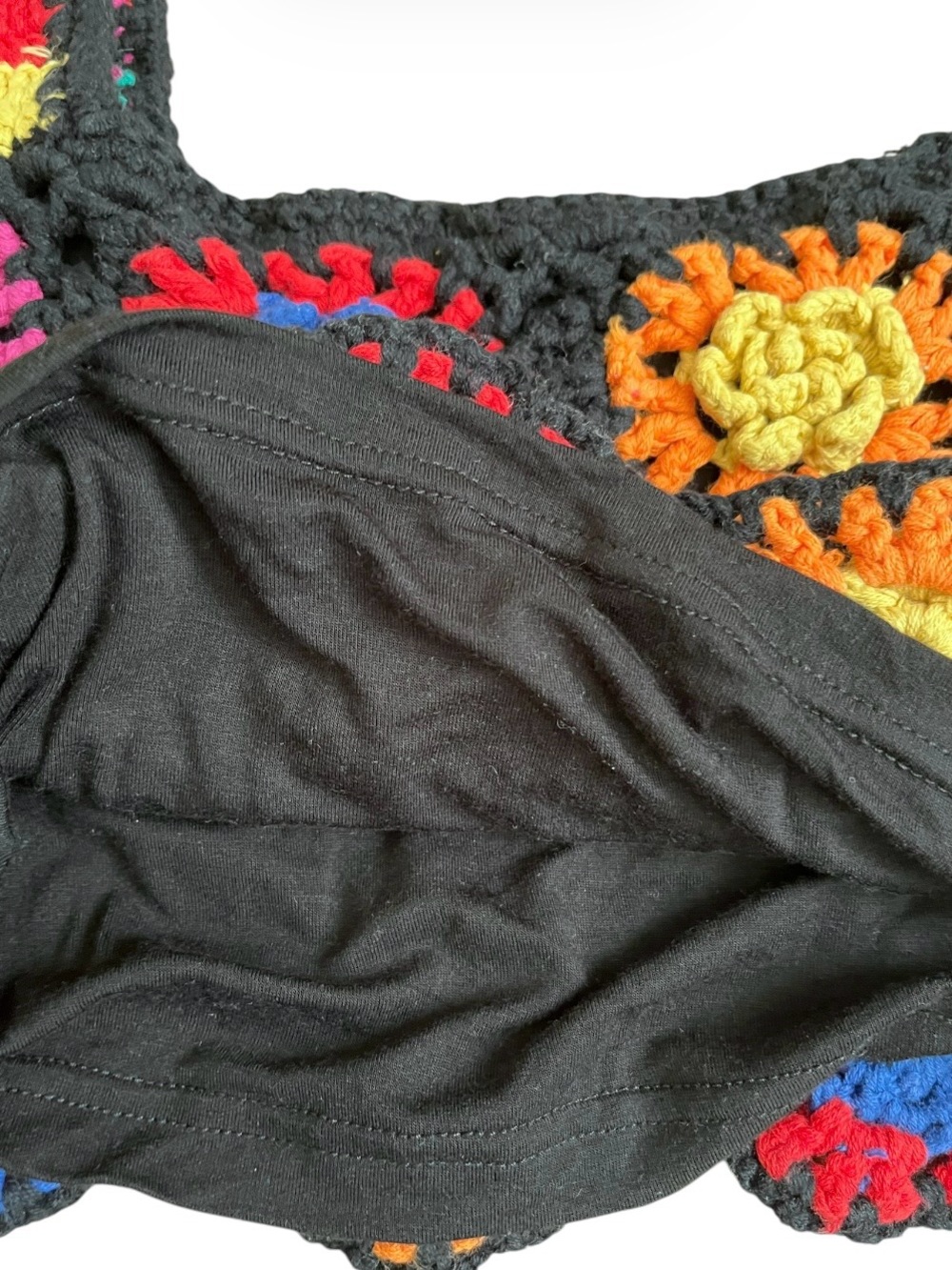 Farm Rio Colorful Crocheted Crop Top - Picture 11 of 13